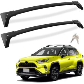 260lbs Roof Rack Cross Bars fit for Toyota RAV4 2019-2025 with Flush Side Rails (Not for LE 22-25/Adventure/TRD Off-Road/Hybrid Woodland Edition)，Anti-Theft Lockble Heavy Duty Aluminum Roof