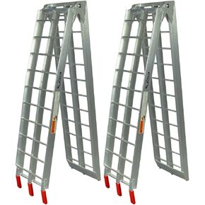 Pit Posse PP2755P Pair of Lawn Mower ATV Folding Loading Ramps Made of Aluminum 89" 1500Lbs Rated - Pick Up Truck Ramps for Dirt Bike, Scooter, 4 Wheeler, Motorcycle, Tractor - Lightweight & Safe