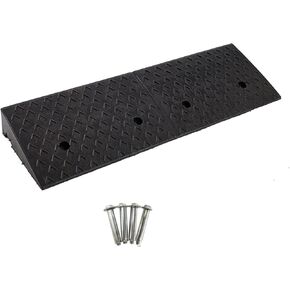 Nisorpa 4" Rubber Curb Ramp Heavy Duty Loading Rubber Curb Ramps 10 Tons Driveway Ramp Car Slope Ramp for Loading Dock Bike Vehicle Warehouse Sidewalk Wheelchair 39.37 x9.84 x3.93in