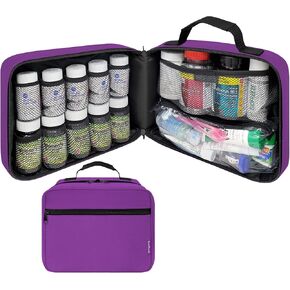Large Padded Pill Bottle Organizer, Medicine Bag, Case, Carrier for Medications, Vitamins, and Medical Supplies - Travel Medicine Organizer and Home Storage Med Bag - Black (Without Lock)