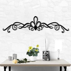 Large Metal Scroll Wall Decor,Long Iron Scroll Vine Wall Art Above,Modern Metal line Wall Hanging Sign,Metal Sculpture for Above Door Living Room Office Indoor and Outdoor Decoration