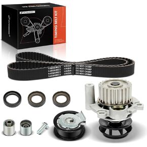 A-Premium Engine Timing Belt Kit with Water Pump Compatible with Volkswagen Jetta/Passat 2006-2008, Eos 2007-2009, GTI 2006-2008 & Audi A4 2005-2009, A4 Quattro 2005-2009, A3 2006-2008, A3 Quattro, TT
