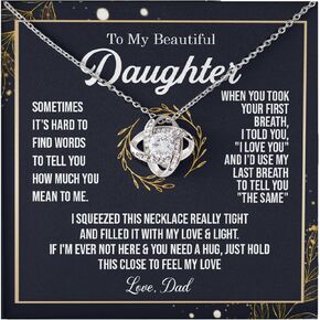 Gifts For Daughter From Dad, Birthday Gifts for Daughter, To My Daughter Necklace from Dad, To My Daughter Necklace, Father Daughter Necklace, Love Knot Necklace, Christmas Gifts For Daughter