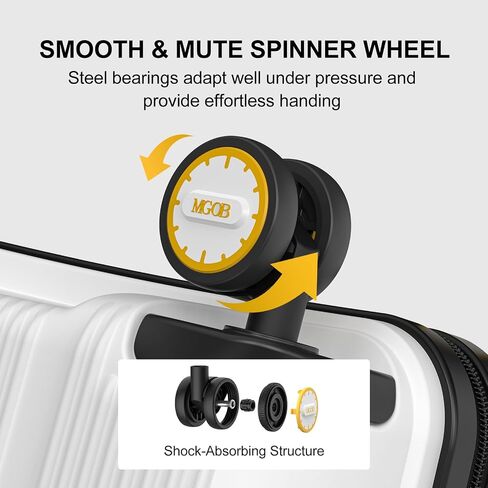Carry on Luggage 22 X 14 X 9 Airline Approved 20 Inch Suitcase with Spinner wheels,Travel Suitcase Lightweight with TSA Lock Hardside Luggage Airline Approved Carry on Suitcase(White) in Saudi Arabia