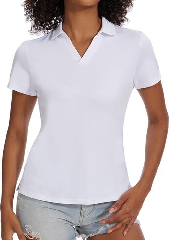 Women's Golf Polo Shirts Short Sleeve Quick Dry UPF 50+ Sun Protection V Neck Tennis Shirt in Saudi Arabia