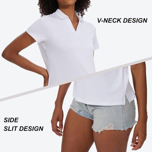 Women's Golf Polo Shirts Short Sleeve Quick Dry UPF 50+ Sun Protection V Neck Tennis Shirt in Saudi Arabia