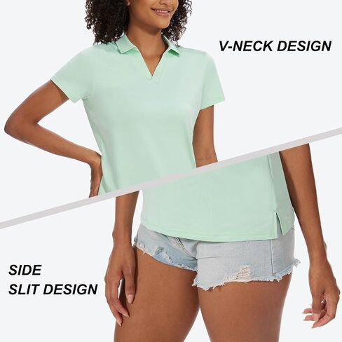 Women's Golf Polo Shirts Short Sleeve Quick Dry UPF 50+ Sun Protection V Neck Tennis Shirt in Saudi Arabia