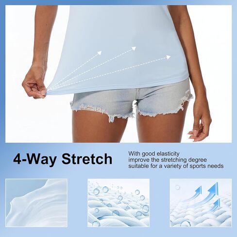 قمصان بولو جولف نسائية بأكمام قصيرة سريعة الجفاف بعامل حماية من أشعة الشمس 50+، قميص تنس برقبة على شكل حرف V in Kuwait