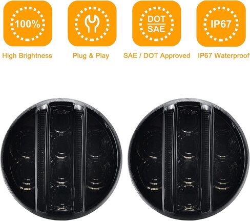 for JK Front Turn Signal LED Lights Running Lamps Compatible with Wrangler JK JKU 2007-2018,White Vertical LED Bar as Daytime Running Lights,Amber Yellow LED as Turn Signal(Smoked Lens) in Kuwait
