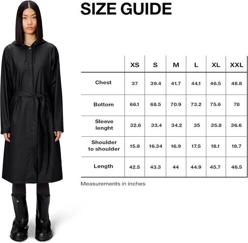 RAINS A-Line Longer Jacket, Elegant and Lightweight Raincoat for Women - Waterproof, Windproof, & Breathable in Saudi Arabia