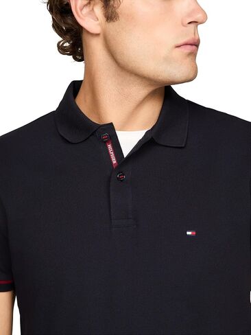Tommy Hilfiger Men's Short Sleeve Casual Polo Shirts in Regular Fit with Stretch and Cuff Designs in Saudi Arabia