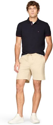 Tommy Hilfiger Men's Short Sleeve Casual Polo Shirts in Regular Fit with Stretch and Cuff Designs in Saudi Arabia