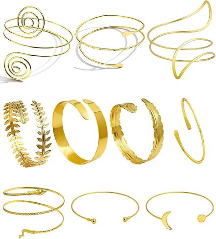 6-10 Pcs Arm Cuff Upper Arm Band Cuff Bracelet Bangle for Women Adjustable Armband Set in Saudi Arabia