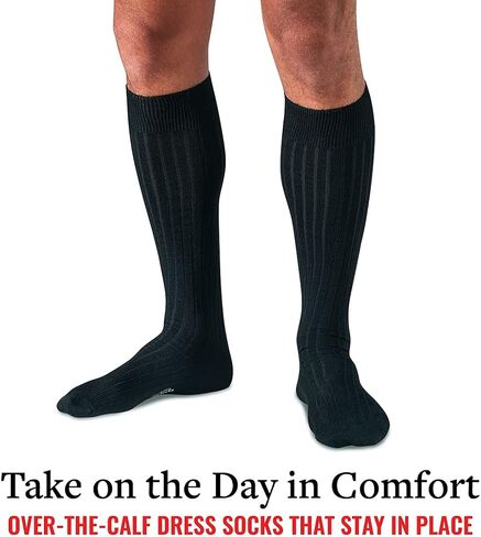 Merino Wool Dress Socks for Men – Over-the-Calf, Ribbed Wool Dress Socks for Size 8-12 – Breathable, Reinforced Heel and Toe in Saudi Arabia