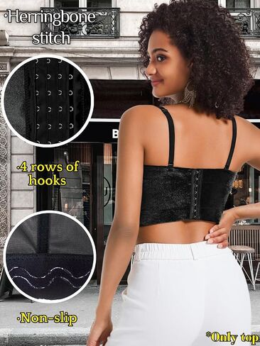 Kaei&Shi Velvet Bustier Top,Going Out Exotic Corset Tops for Women,Sexy Concert Outfit Christmas Date Night in Kuwait