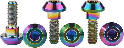 التيتانيوم دراجة نارية قرص الفرامل الترباس المسمار M6 x 20 25mm لسوزوكي GSXR ياماها R1 R6 YZF حزمة من 6 (التيتانيوم العادي، M6x20mm) in Kuwait