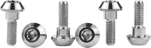 التيتانيوم دراجة نارية قرص الفرامل الترباس المسمار M6 x 20 25mm لسوزوكي GSXR ياماها R1 R6 YZF حزمة من 6 (التيتانيوم العادي، M6x20mm) in Kuwait