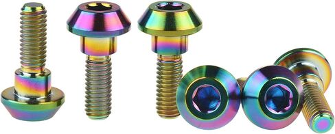 التيتانيوم دراجة نارية قرص الفرامل الترباس المسمار M6 x 20 25mm لسوزوكي GSXR ياماها R1 R6 YZF حزمة من 6 (التيتانيوم العادي، M6x20mm) in Kuwait