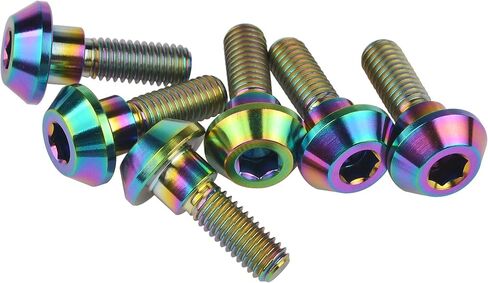 التيتانيوم دراجة نارية قرص الفرامل الترباس المسمار M6 x 20 25mm لسوزوكي GSXR ياماها R1 R6 YZF حزمة من 6 (التيتانيوم العادي، M6x20mm) in Kuwait