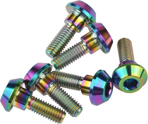 التيتانيوم دراجة نارية قرص الفرامل الترباس المسمار M6 x 20 25mm لسوزوكي GSXR ياماها R1 R6 YZF حزمة من 6 (التيتانيوم العادي، M6x20mm) in Kuwait