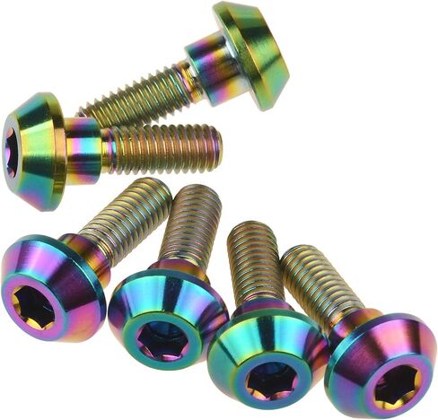 التيتانيوم دراجة نارية قرص الفرامل الترباس المسمار M6 x 20 25mm لسوزوكي GSXR ياماها R1 R6 YZF حزمة من 6 (التيتانيوم العادي، M6x20mm) in Kuwait