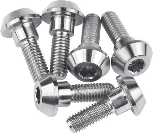 التيتانيوم دراجة نارية قرص الفرامل الترباس المسمار M6 x 20 25mm لسوزوكي GSXR ياماها R1 R6 YZF حزمة من 6 (التيتانيوم العادي، M6x20mm) in Kuwait