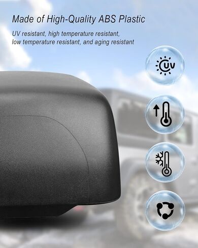 Right Mirror Cover Cap Trim Fit for Jeep Wrangler JL 2018-2023 Replace 68361960AA, Side Door Rearview Mirror Cover in Saudi Arabia