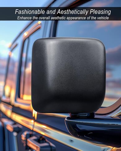 Right Mirror Cover Cap Trim Fit for Jeep Wrangler JL 2018-2023 Replace 68361960AA, Side Door Rearview Mirror Cover in Saudi Arabia