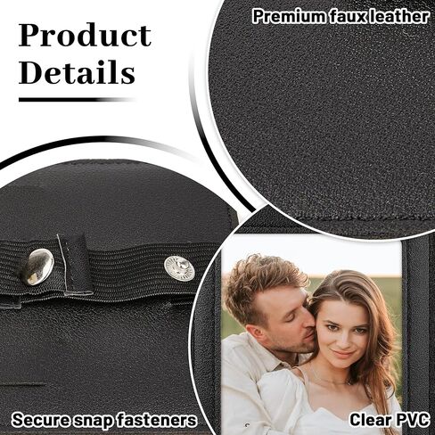 Artificial Leather Car Visor Picture Frames Fits 5-inch Photo Frame for Car Displays Your Photographs Both Vertically and Horizontally (Brown) in Kuwait