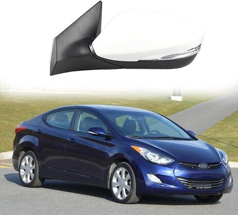 Passenger Side Mirror Assembly Fit for Hyundai Elantra 2011 2012 2013 Side View Mirror Rear View Mirror for Hyundai Elantra Accessories Lens Adjustment in Kuwait