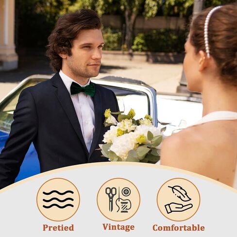 Mens Velvet Bow Tie Pre-tied Bow Ties for Men Adjustable Black Bow Tie Tuxedo Velvet Bowtie for Wedding Prom Party in Kuwait
