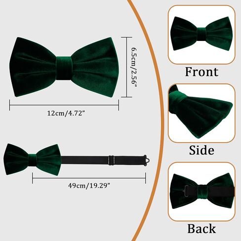 Mens Velvet Bow Tie Pre-tied Bow Ties for Men Adjustable Black Bow Tie Tuxedo Velvet Bowtie for Wedding Prom Party in Kuwait