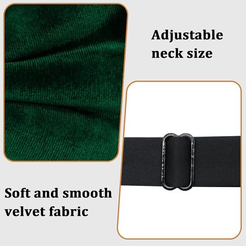 Mens Velvet Bow Tie Pre-tied Bow Ties for Men Adjustable Black Bow Tie Tuxedo Velvet Bowtie for Wedding Prom Party in Kuwait