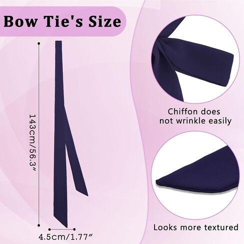 Ribbon Tie, Black/Red/Navy Bow Tie for Women, Girls Neck Self String Tie School Bolo Bowtie for Uniform Shirts in Saudi Arabia