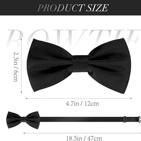 Bow Tie For Men with adjustable length for Formal Dress up and Wedding Tuxedo - Made with Polyster in Saudi Arabia