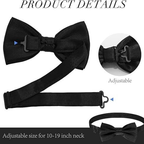 Bow Tie For Men with adjustable length for Formal Dress up and Wedding Tuxedo - Made with Polyster in Saudi Arabia