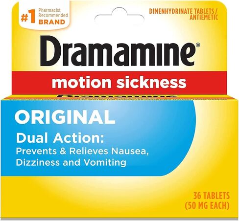 Dramamine Motion Sickness Relief, Original Formula, 36 Count (Pack of 2) in Kuwait