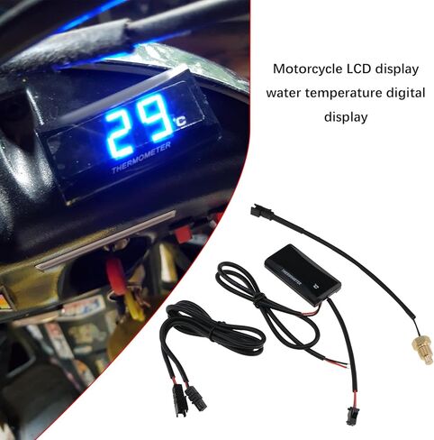 1 مجموعة دراجة نارية درجة حرارة الماء شاشة ديجيتال متر دراجة نارية ميزان الحرارة الرقمي LCD درجة الحرارة شاشة ديجيتال متر لسباق سكوتر دراجة نارية in Saudi Arabia