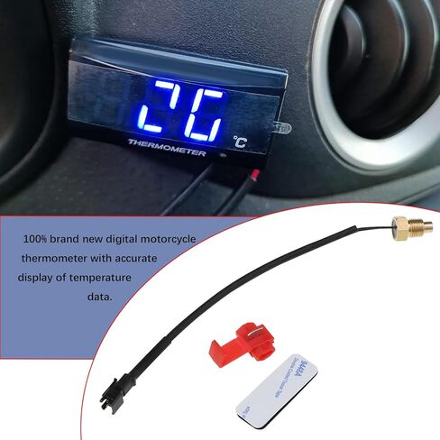 1 مجموعة دراجة نارية درجة حرارة الماء شاشة ديجيتال متر دراجة نارية ميزان الحرارة الرقمي LCD درجة الحرارة شاشة ديجيتال متر لسباق سكوتر دراجة نارية in Saudi Arabia