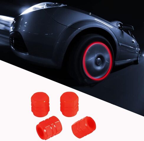 Car Valve Stem Caps, 4 Pack Universal Glow Car Tire Valve Caps Wheel Rim Dust Cover fits Cars, Trucks, Bikes, Motorcycles, Bicycles in Saudi Arabia