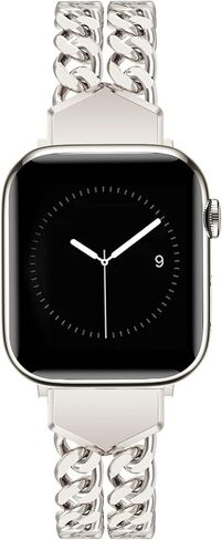 JR.DM Gold Watch Bands for Women Compatible with Apple Watch Band 40mm 41mm 38mm 42mm 44mm 45mm 46mm 49mm Stylish Metal Steel Chain Bracelet for iWatch Series 10/9/8/7/6/5/4/3/2/1 SE/Ultra in Saudi Arabia