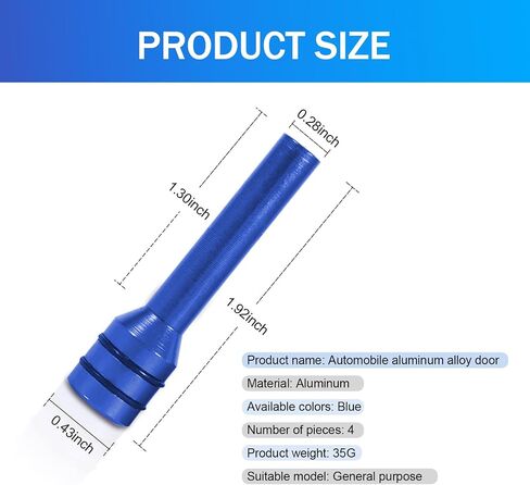 Pack-4 Car Door Lock Knobs, 1.93" x 0.47" Alloy Anti-Scratch Inner Door Lock Pull Pins Decoration, Door Lock Status Bolt with Rubber Ring, Universal Internal Accessory for Car Trucks (Blue) in Saudi Arabia