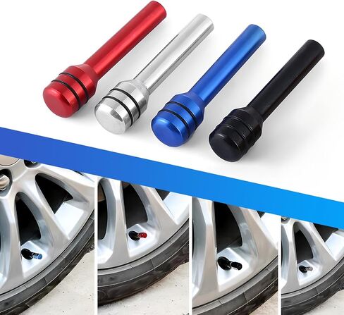 Pack-4 Car Door Lock Knobs, 1.93" x 0.47" Alloy Anti-Scratch Inner Door Lock Pull Pins Decoration, Door Lock Status Bolt with Rubber Ring, Universal Internal Accessory for Car Trucks (Blue) in Saudi Arabia