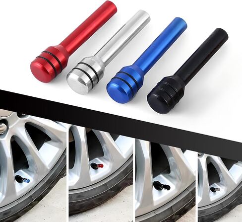 Pack-4 Car Door Lock Knobs, 1.93" x 0.47" Alloy Anti-Scratch Inner Door Lock Pull Pins Decoration, Door Lock Status Bolt with Rubber Ring, Universal Internal Accessory for Car Trucks (Blue) in Saudi Arabia