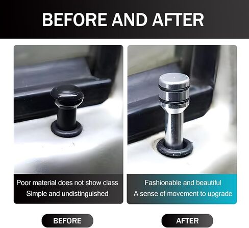 Pack-4 Car Door Lock Knobs, 1.93" x 0.47" Alloy Anti-Scratch Inner Door Lock Pull Pins Decoration, Door Lock Status Bolt with Rubber Ring, Universal Internal Accessory for Car Trucks (Blue) in Saudi Arabia