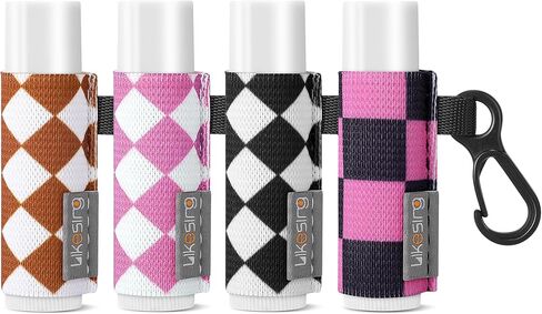Lip Balm Holder Keychain, 3Pack Chapstick Keychain with Clip On for Backpacks, Sports bottles, Tight-Knit Elastic Lipstick Sleeve Holder Gifts for Friends Women Girls (Leopard Print) in Kuwait
