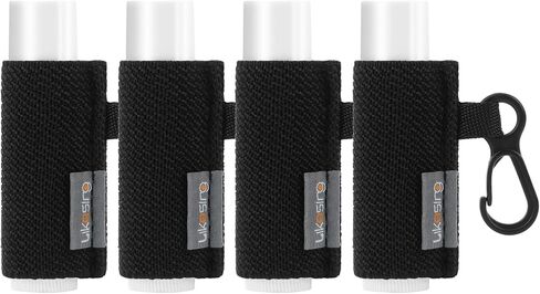 سلسلة مفاتيح حامل مرطب الشفاه، سلسلة مفاتيح مكونة من 3 قطع مع مشبك لحقائب الظهر، والزجاجات الرياضية، وهدايا حامل أكمام أحمر الشفاه المرنة للأصدقاء والنساء والفتيات (طباعة الفهد) in Kuwait