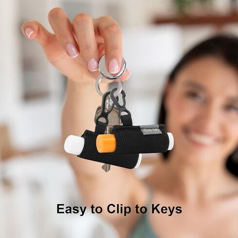 سلسلة مفاتيح حامل مرطب الشفاه، سلسلة مفاتيح مكونة من 3 قطع مع مشبك لحقائب الظهر، والزجاجات الرياضية، وهدايا حامل أكمام أحمر الشفاه المرنة للأصدقاء والنساء والفتيات (طباعة الفهد) in Kuwait