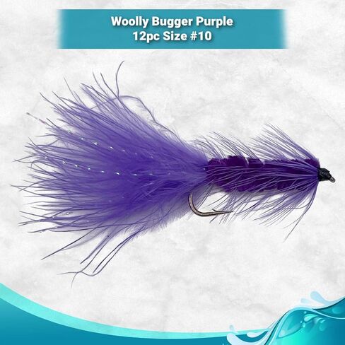 Feeder Creek Fly Fishing Flies Woolly Bugger Flies for Fly Fishing | Trout Flies and Bass Flies | 12pc Fly Fishing Lures Streamer Flies in Saudi Arabia
