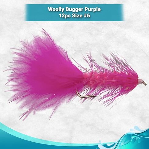 Feeder Creek Fly Fishing Flies Woolly Bugger Flies for Fly Fishing | Trout Flies and Bass Flies | 12pc Fly Fishing Lures Streamer Flies in Saudi Arabia